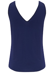 Темно-синий - Pour Moi Sophie Fuller Bust Stretch V-Neck Vest - Image 4 of 4