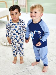 JoJo Maman Bébé Blue 2-Pack Cotton Pyjamas - Image 10 of 11