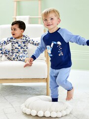 JoJo Maman Bébé Blue 2-Pack Cotton Pyjamas - Image 11 of 11