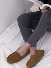 Just Sheepskin Brown Mens Harry Slippers - Image 1 of 5