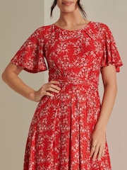 Jolie Moi Red Rexina Maxi Mesh Dress - Image 3 of 6