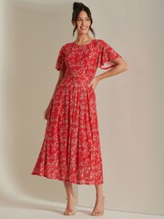 Jolie Moi Red Rexina Maxi Mesh Dress - Image 6 of 6