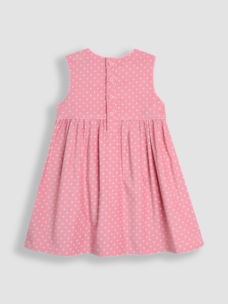 JoJo Maman Bébé Pink Mouse Applique Cord Dress - Image 2 of 4