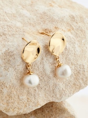 Gold Tone Vermeil Sterling Silver Premium Collection Fresh Water Pearl Drop Earrings - Image 1 of 6