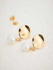 Gold Tone Vermeil Sterling Silver Premium Collection Fresh Water Pearl Drop Earrings - Image 5 of 6