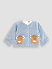 JoJo Maman Bébé Blue Baby Highland Cow Velour Set 3 Piece - Image 2 of 7