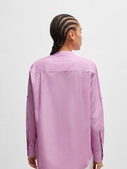 BOSS Purple Regular-Fit Blouse in Cotton-Blend Chambray - Image 3 of 6