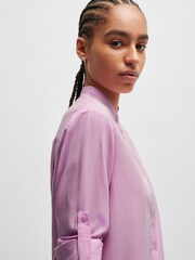 BOSS Purple Regular-Fit Blouse in Cotton-Blend Chambray - Image 5 of 6
