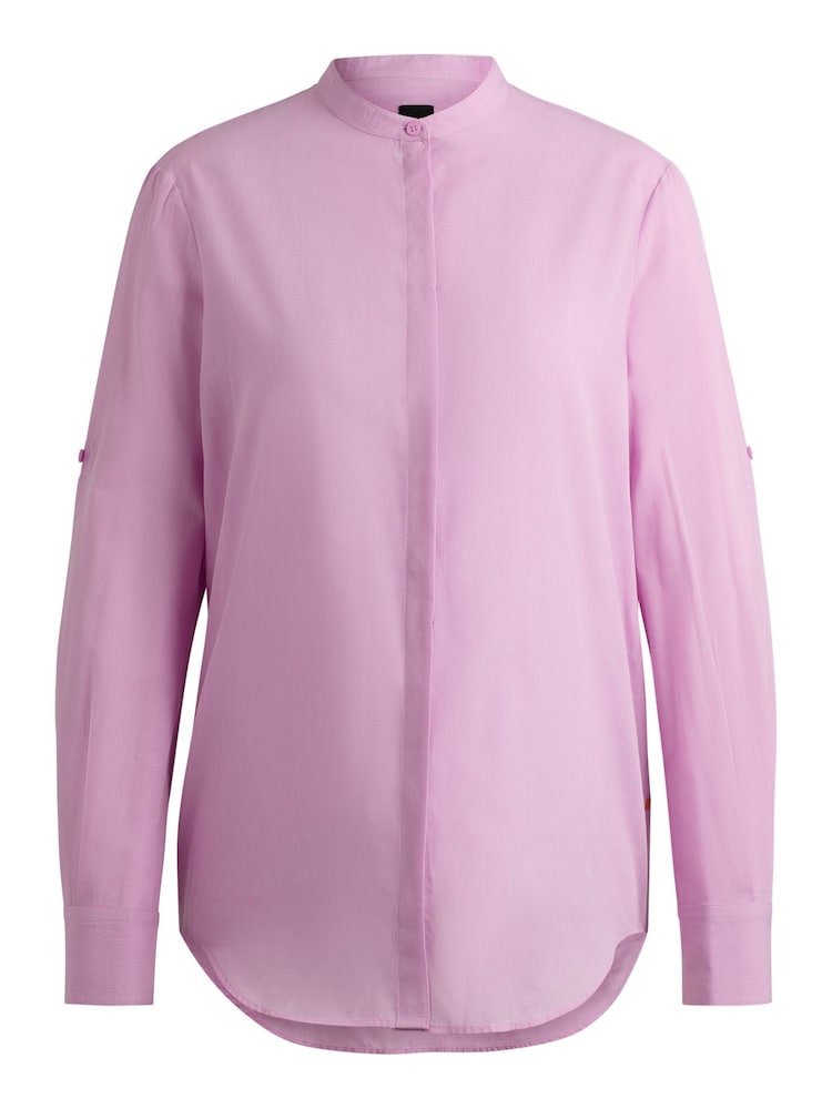 BOSS Purple Regular-Fit Blouse in Cotton-Blend Chambray - Image 6 of 6