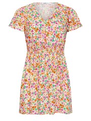 Yours Curve White Ditsy Print Flutter Sleeve Peplum Top - Image 5 of 5