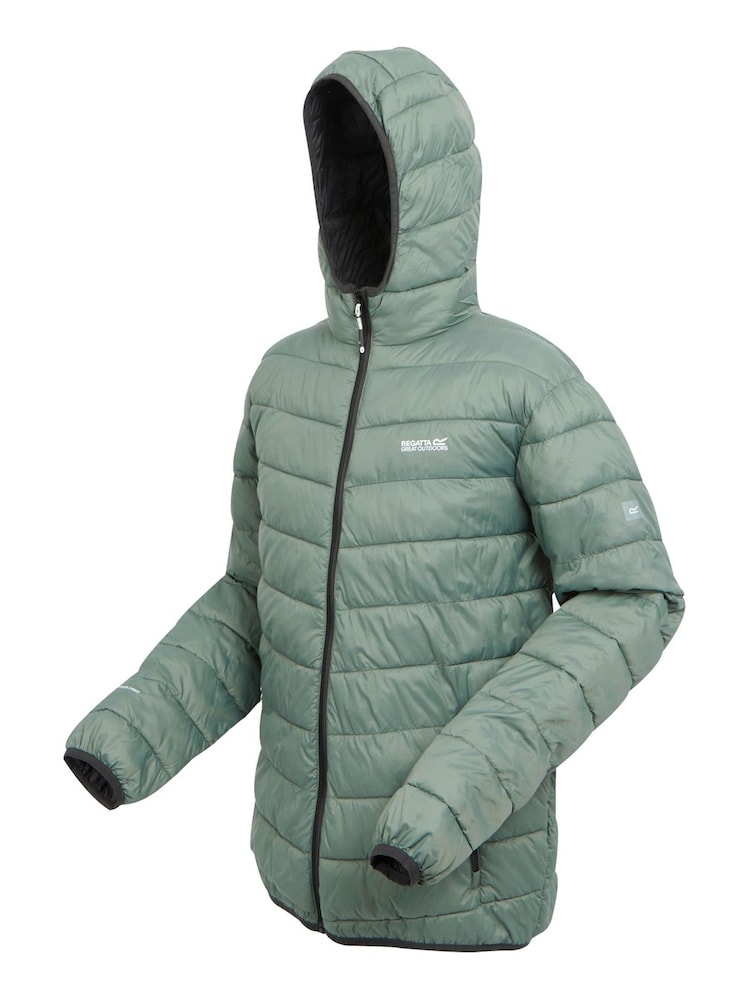 Regatta Green Hooded Hillpack II Lightweight Padded Jacket - Image 7 of 7