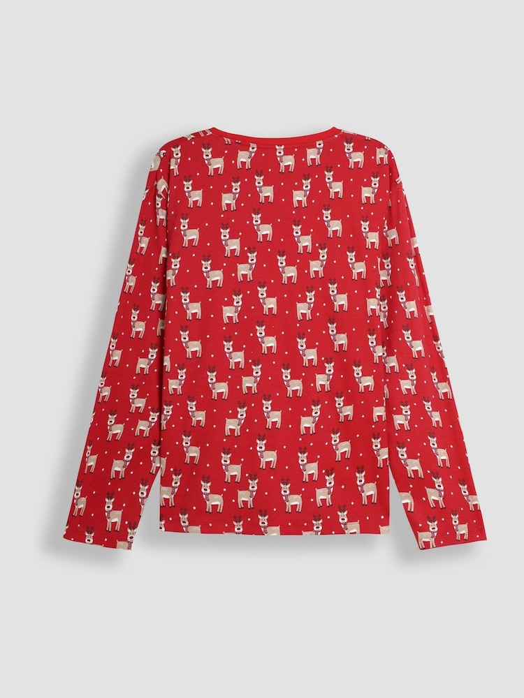 JoJo Maman Bébé Mens Reindeer Print Pyjamas Set - Image 3 of 5