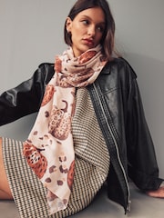 Leopard Print Pumpkin Lightweight Scarf - Image 2 of 6