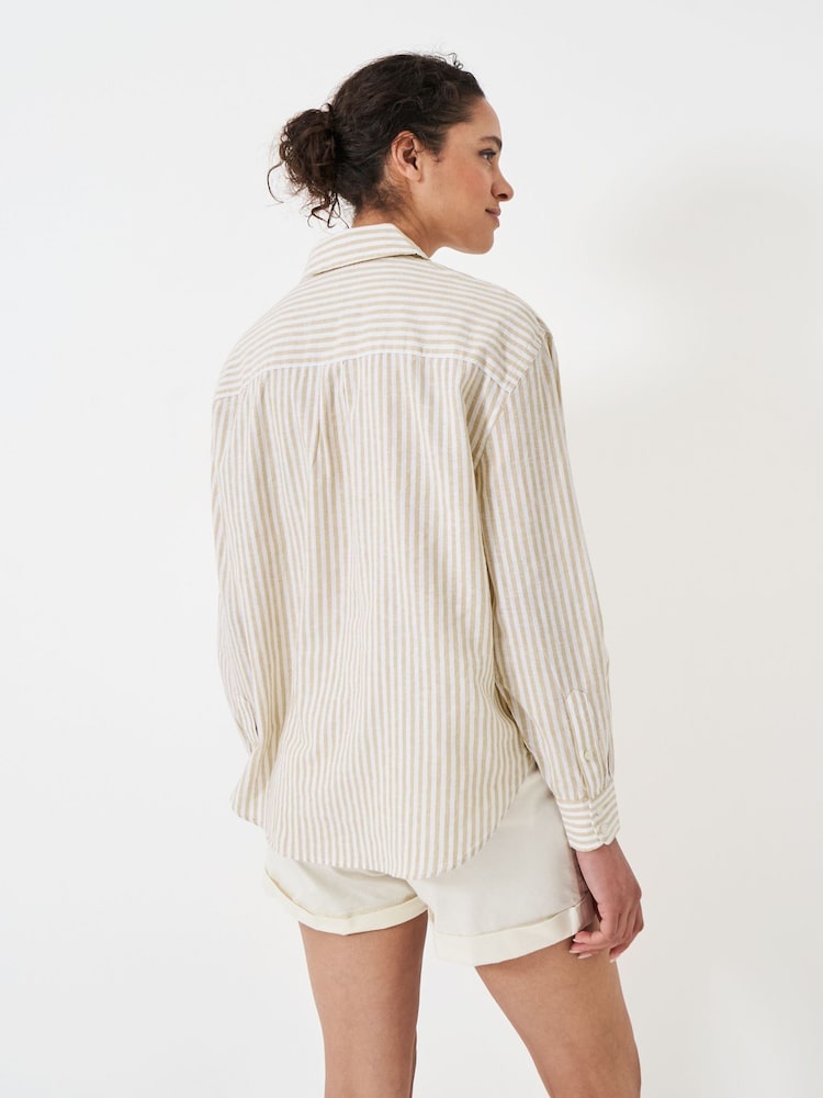 Crew Clothing Brown Linen Blend Shirt - Image 2 of 5