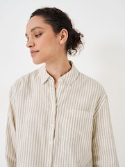 Crew Clothing Brown Linen Blend Shirt - Image 4 of 5