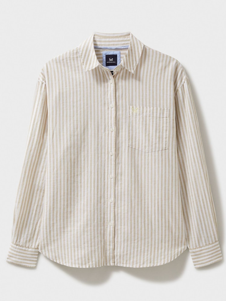 Crew Clothing Brown Linen Blend Shirt - Image 5 of 5
