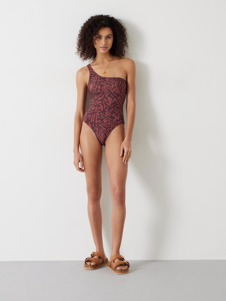 Hush Brown Oakley One Shoulder Swimsuit - Image 2 of 5 Hush Brown Oakley One Shoulder Swimsuit - Image 2 of 5