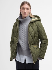 Barbour® Olive Green Erin Relaxed Fit Quilted Puffer Jacket - Image 1 of 7
