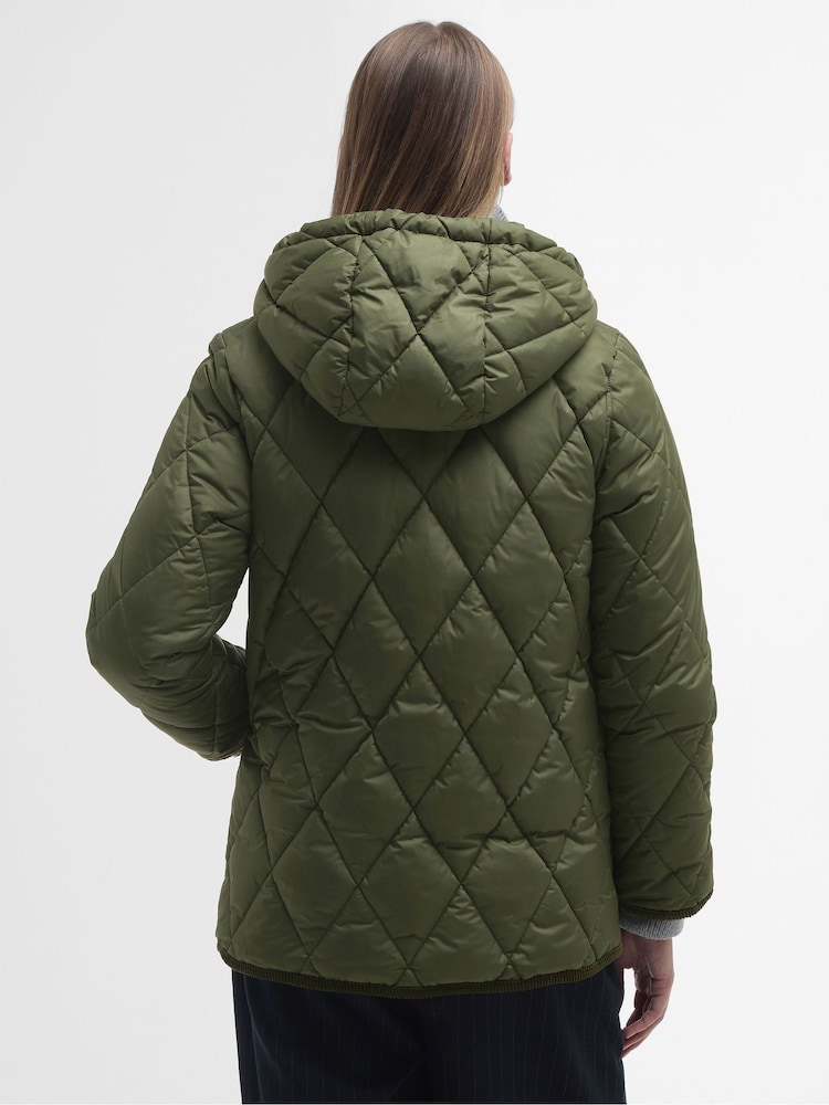Barbour® Olive Green Erin Relaxed Fit Quilted Puffer Jacket - Image 2 of 7