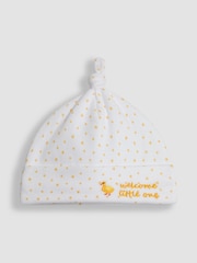 JoJo Maman Bébé White Welcome Little One Hat - Image 1 of 3
