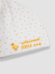 JoJo Maman Bébé White Welcome Little One Hat - Image 3 of 3