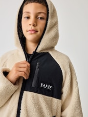 Baker by Ted Baker Cream Hooded Zip Through Fleece - Image 4 of 10