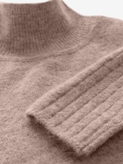 Neutral High Neck Long Sleeve Maxi Knitted Jumper Dress - Image 7 of 7