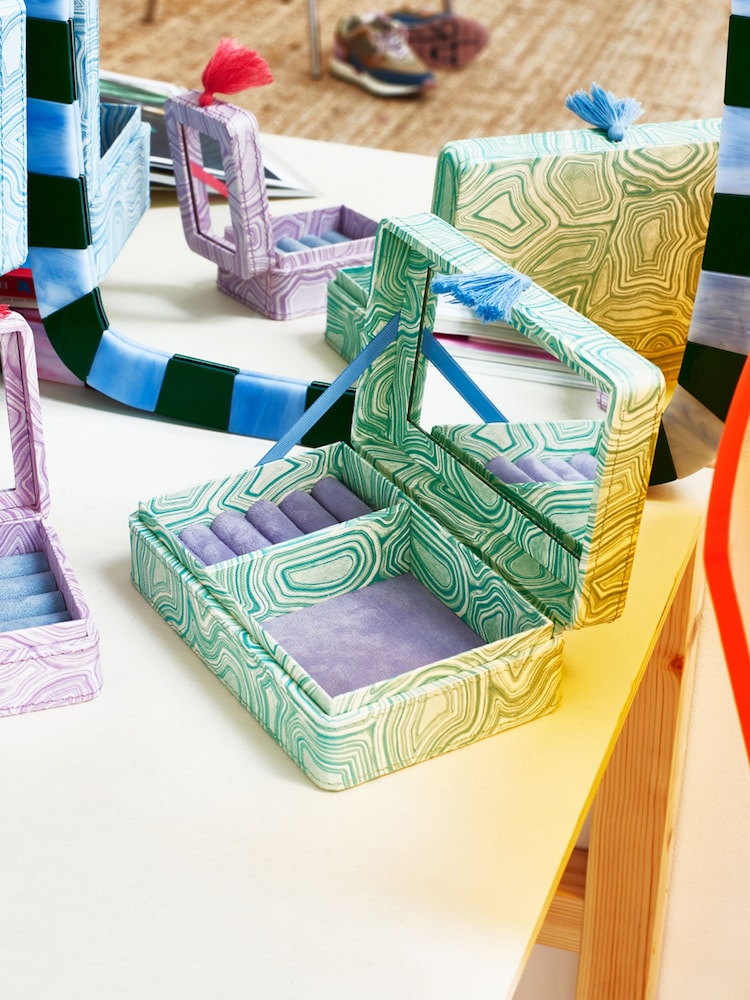 Oliver Bonas Green Natura Jewellery Box Medium - Image 1 of 4 Oliver Bonas Green Natura Jewellery Box Medium - Image 1 of 4