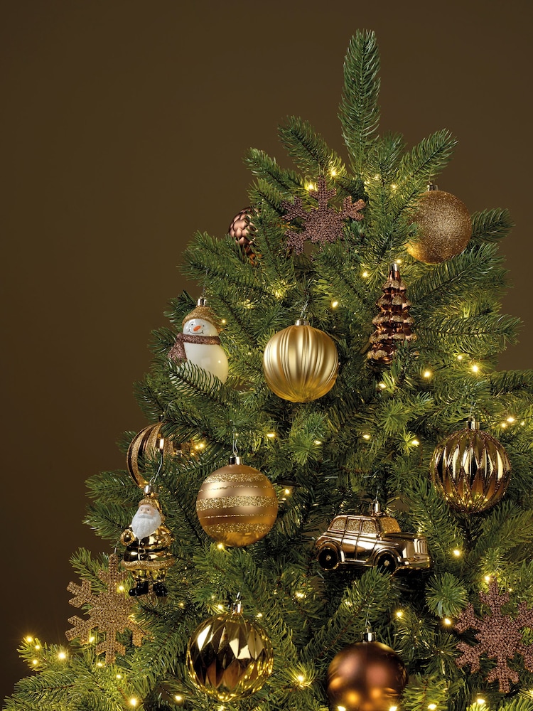Decoris Gold/Brown Decoris 25 Piece Shatterproof Christmas Baubles - Image 1 of 3