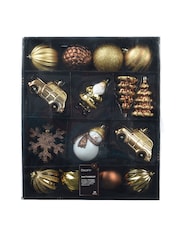 Decoris Gold/Brown Decoris 25 Piece Shatterproof Christmas Baubles - Image 3 of 3
