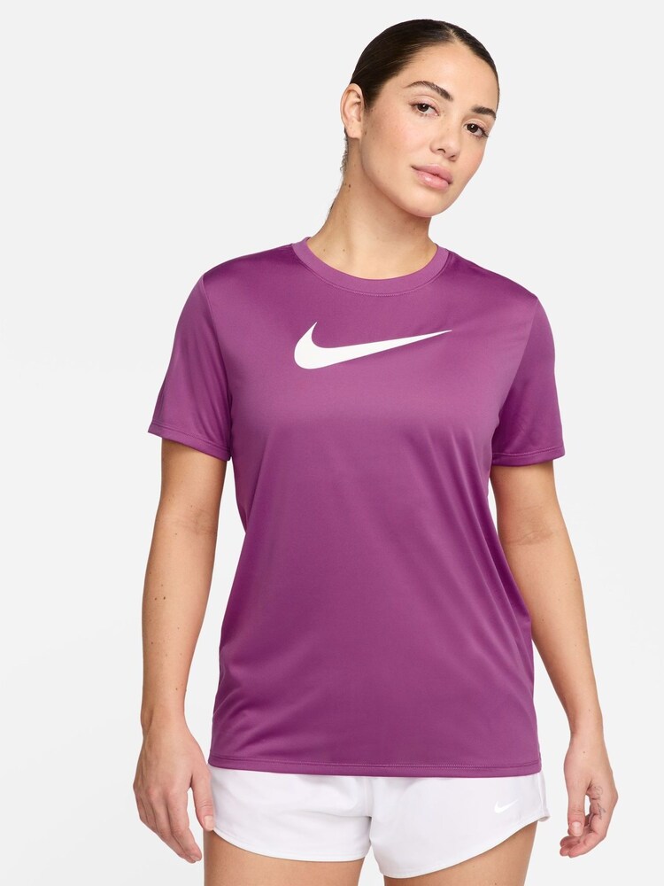 Nike Purple Dri-FIT Graphic Swoosh Short Sleeve T-Shirt - Image 1 of 3