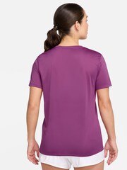 Nike Purple Dri-FIT Graphic Swoosh Short Sleeve T-Shirt - Image 2 of 3