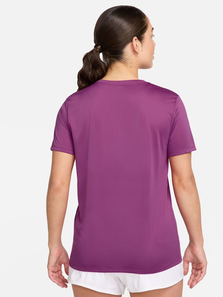 Nike Purple Dri-FIT Graphic Swoosh Short Sleeve T-Shirt - Image 2 of 3