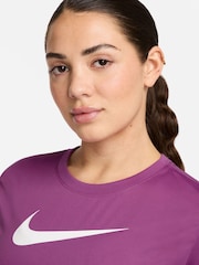 Nike Purple Dri-FIT Graphic Swoosh Short Sleeve T-Shirt - Image 3 of 3