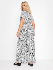 Yours Curve Leaf Drawcord 100% Cotton Jumpsuit - Imagen 3 de 5