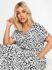 Yours Curve Leaf Drawcord 100% Cotton Jumpsuit - Imagen 4 de 5