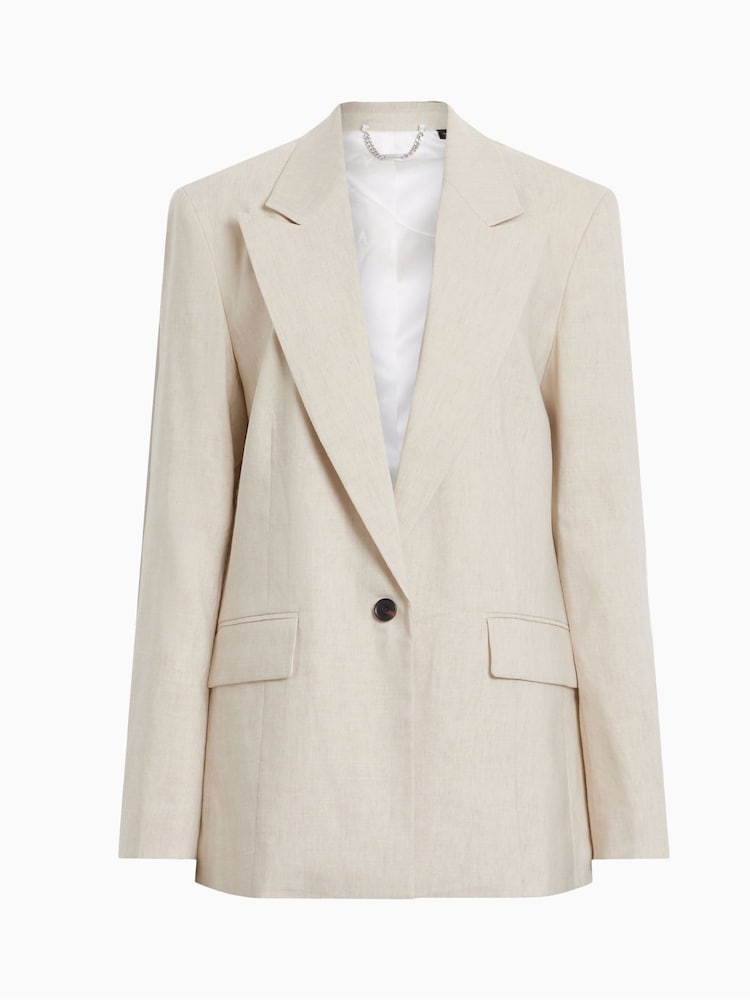 AllSaints Brown Whitney Blazer - Image 8 of 8