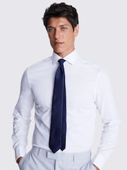 MOSS Dark Blue Textured Tie - Image 3 of 4