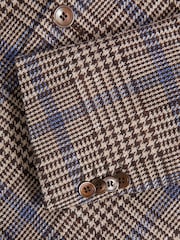 Oscar Jacobson Cotton Linen Single Breasted Check Blazer - Image 6 of 6