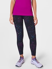 Schwarz/Pinselstrich-Blumenmuster - Sweaty Betty Power Workout-Leggings - Bild 1 von 9