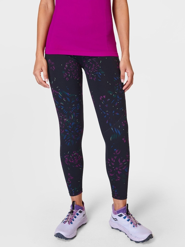 Schwarz/Pinselstrich-Blumenmuster - Sweaty Betty Power Workout-Leggings - Bild 1 von 9