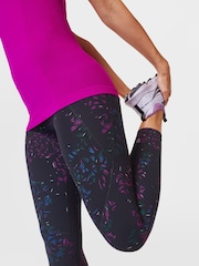 Schwarz/Pinselstrich-Blumenmuster - Sweaty Betty Power Workout-Leggings - Bild 2 von 9