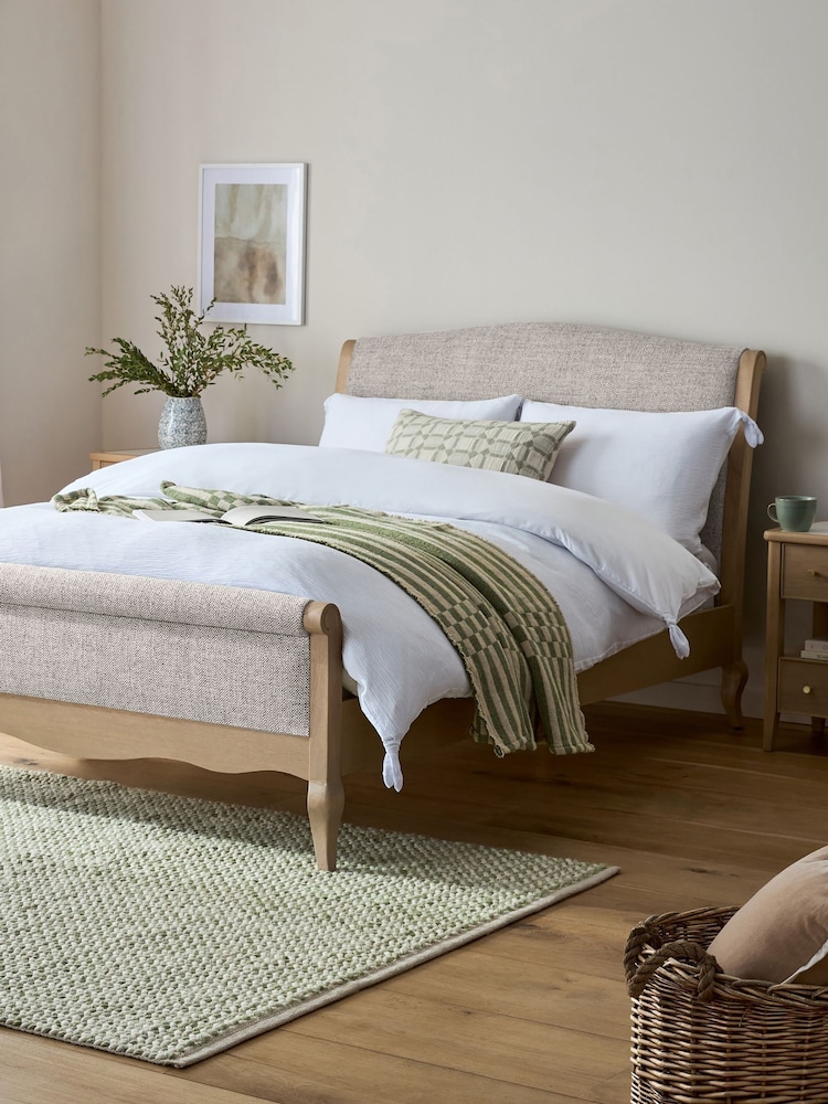 Chunky Weave Dove Grey With Footend Josie Bed Frame - Image 1 of 6