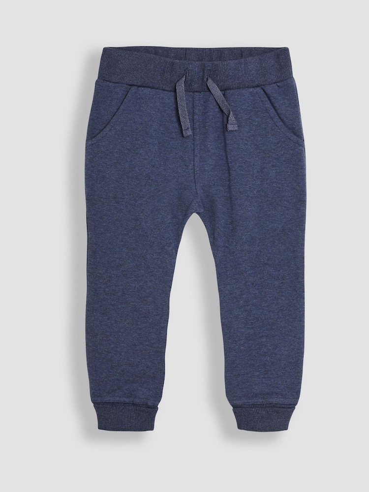 JoJo Maman Bébé Navy Blue & Denim Blue 2-Pack Fitted Joggers - Image 4 of 5