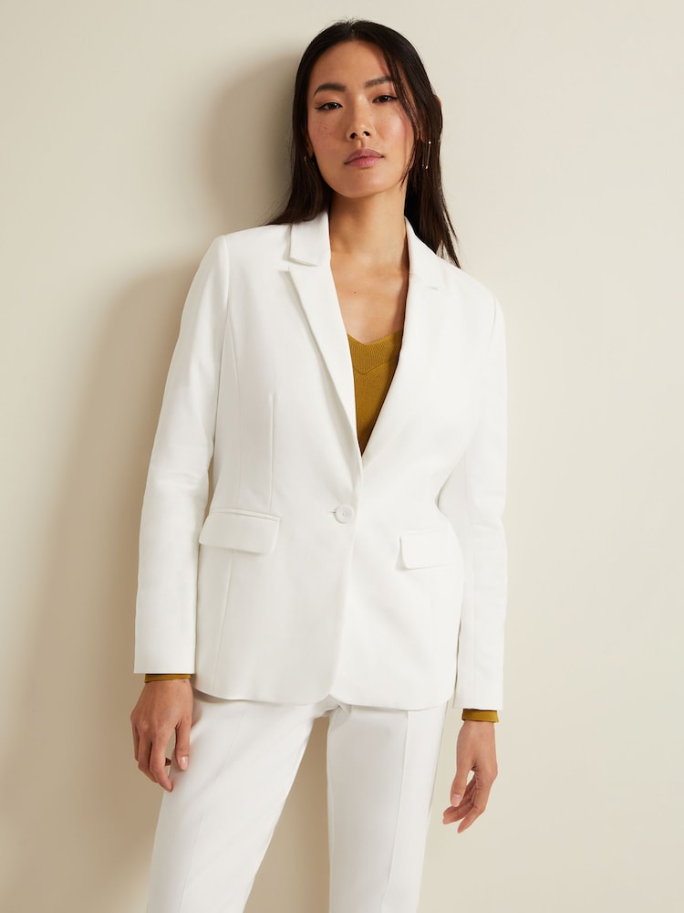 Phase Eight White Fitted Ulrica Suit Jacket - Image 1 of 1 Phase Eight White Fitted Ulrica Suit Jacket - Image 1 of 1