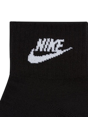 Nike Black Everyday Essential Ankle 100% Cotton Socks 3 Pack - Image 4 of 4