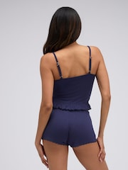 Boux Avenue Blue Frill Pointelle Short Pyjamas Set - Image 2 of 6