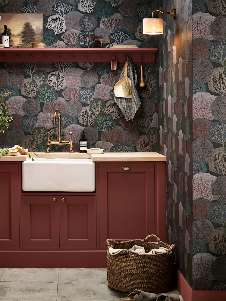 Graham & Brown Blue Twyla Nocturne Wallpaper - Image 1 of 3