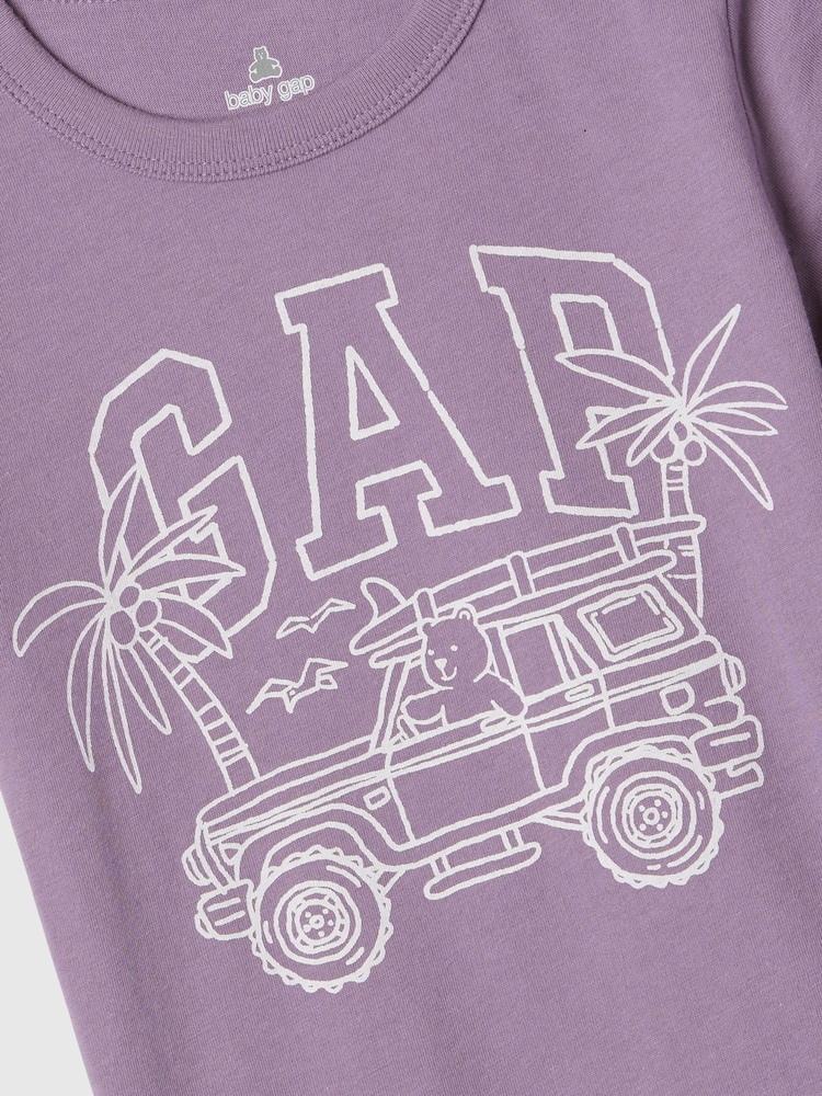 Gap Purple Graphic Short Sleeve T-Shirt (Newborn-5yrs) - Image 3 of 3