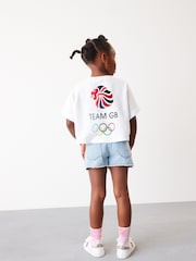 White 100% Cotton Team Great Britain Boxy T-Shirt (3-16yrs) - Image 2 of 7